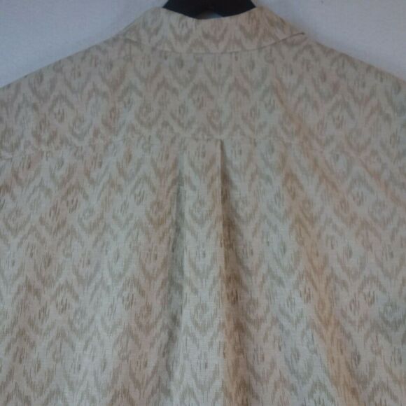 NEW Eddie Bauer Khaki Print Baja Short Sleeve Shirt Relaxed Fit Men's Medium - Picture 6 of 8